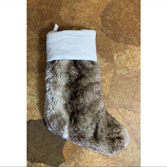 Pottery Barn Faux Fur Christmas Stocking ~ Like New! - Picture 2 of 6